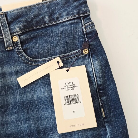 NWT NYDJ Marilyn Straight Ankle Jeans Size 12 Blue - Picture 3 of 8